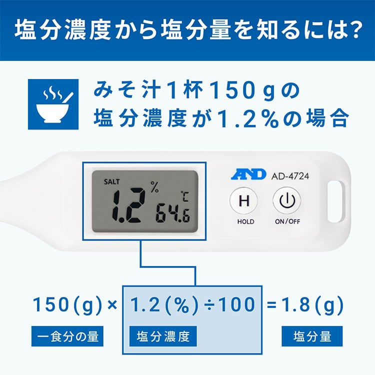 防水形家庭用塩分計 AD-4724 画像