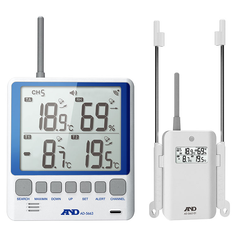 ワイヤレスマルチチャンネル温湿度計 AD-5663 | 電子計測機器 | 商品
