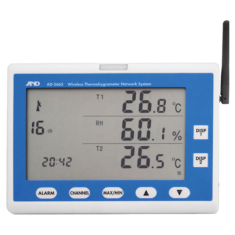 シルバーグレー サイズ AD ワイヤレス温湿度計(中継機) AD5665-02 (株)エー・アンド・デイ