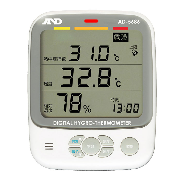 環境温湿度計 熱中症指数計／熱中症指数モニター AD-5686 画像