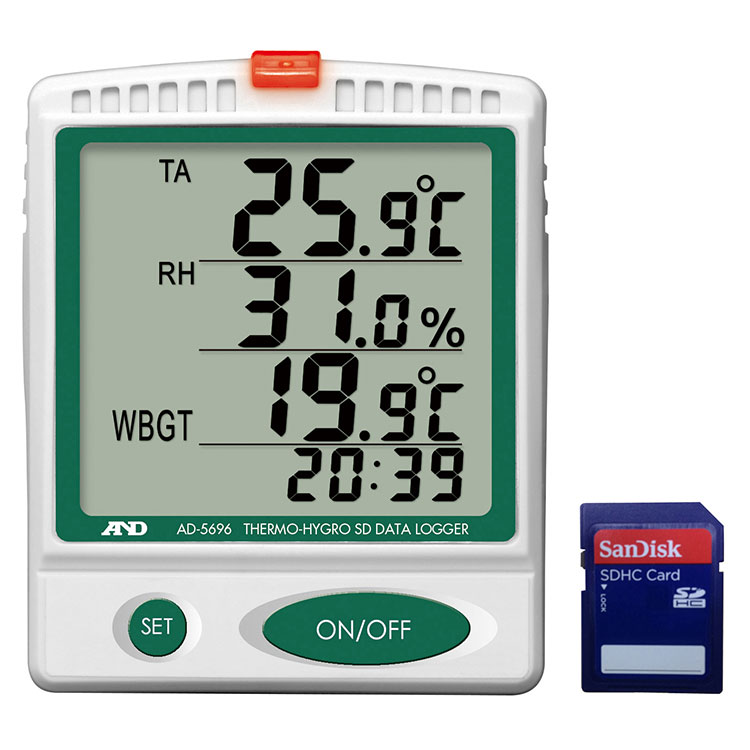 温湿度SDデータロガー（記録計） 熱中症指数計 / 熱中症指数モニター AD-5696 画像