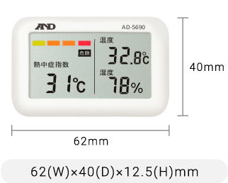 62(W)×40(D)×12.5(H)mm